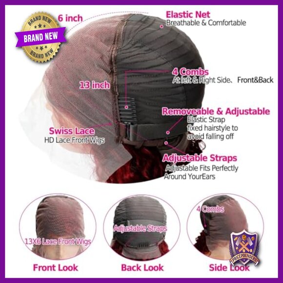 13x6 Lace Front Wig Human Hair Deep Wave 180 Density 30 Inch